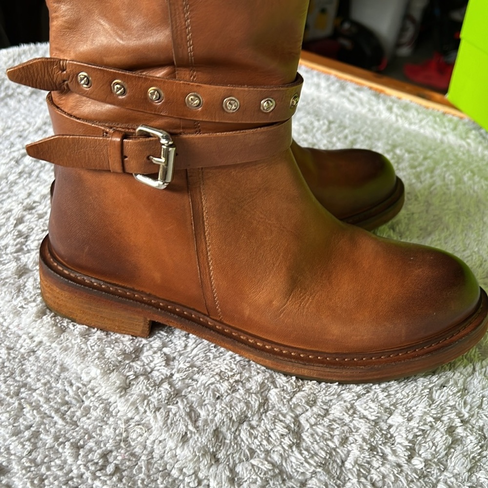 Vintage Foundry Co Reign Tall Btown Leather Riding Boots Studs 6.5 - Picture 5 of 14